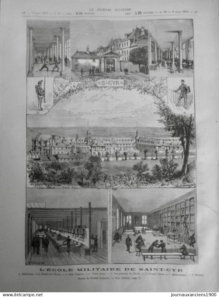 1879 ECOLE MILITAIRE SAINT CYR SOLDAT DESSIN CLERGET 1 JOURNAL ANCIEN - Documenti Storici