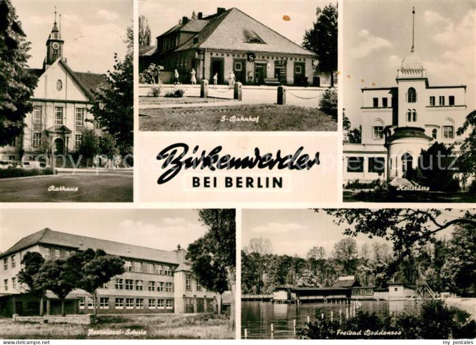 43352617 Birkenwerder Rathaus S-Bahnhof Heilstaette Pestalozzi Schule Freibad Bo - Birkenwerder