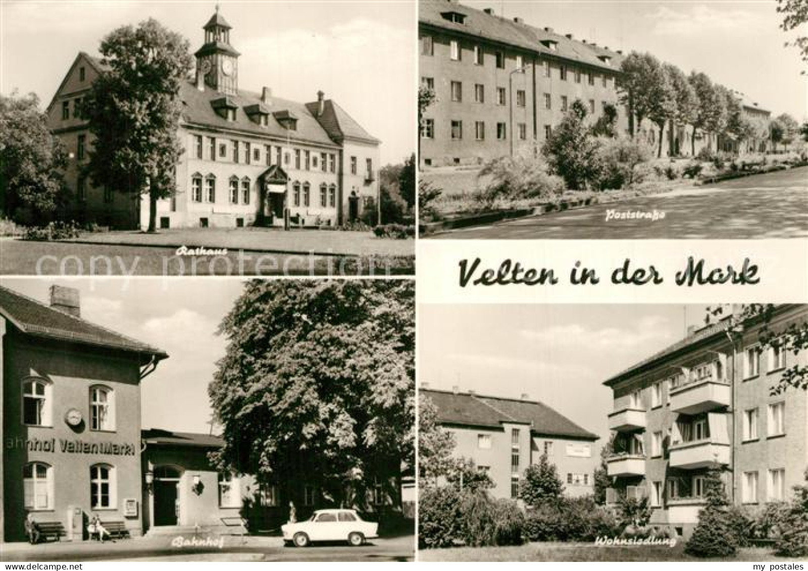 43352575 Velten Rathaus Poststrasse Bahnhof Wohnsiedlung Velten - Velten