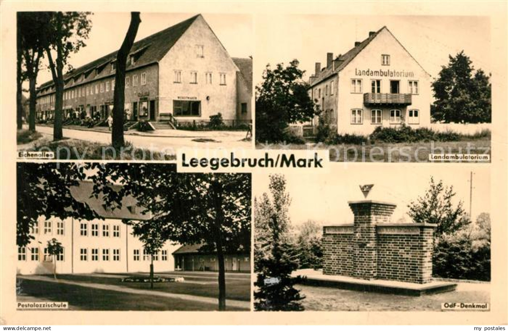 43352479 Leegebruch Eichenallee Landambulatorium Pestalozzischule OdF Denkmal Le - Leegebruch