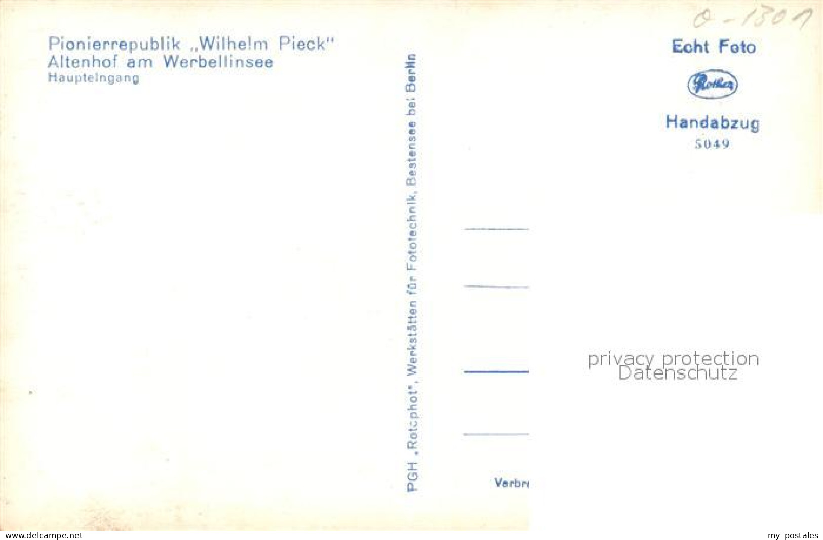 43352399 Werbellinsee-Altenhof Pionierrepublik Wilhelm Pieck Haupteingang Werbel - Finowfurt