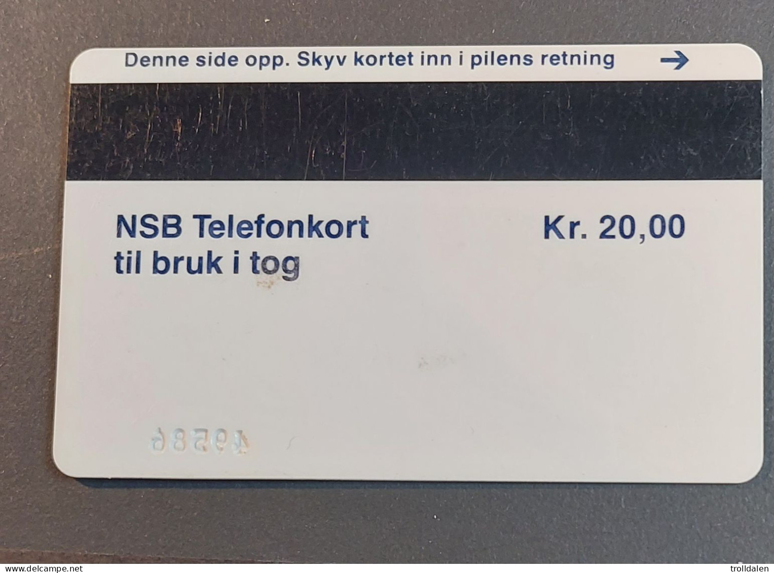 Card Used On NSB Train No Nr. NSB 4 - Norvège