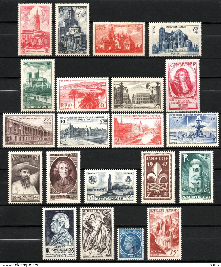 Année 1947 Complète - Y&T N°772 à 792 - 21 Timbres - Neuf * - 1940-1949