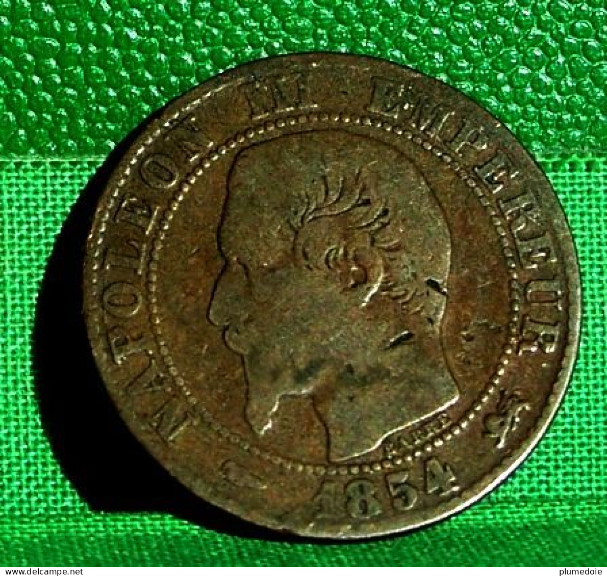 FRANCE , NAPOLEON III  TÊTE NUE, CINQ CENTIMES 1854 D  , Old Coin 5 CENTIMES LYON - 5 Centimes