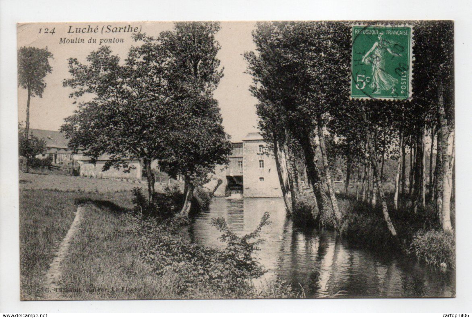 - CPA LUCHÉ (72) - Moulin Du Ponton 1908 - Edition Thibault 124 - - Luche Pringe