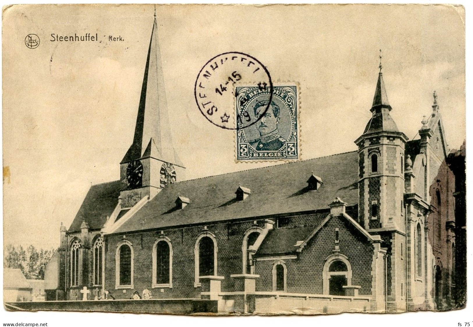 BELGIQUE - COB 183 SIMPLE CERCLE RELAIS A ETOILES STEEHUFFEL SUR CARTE POSTALE, 1921 - Postmarks With Stars