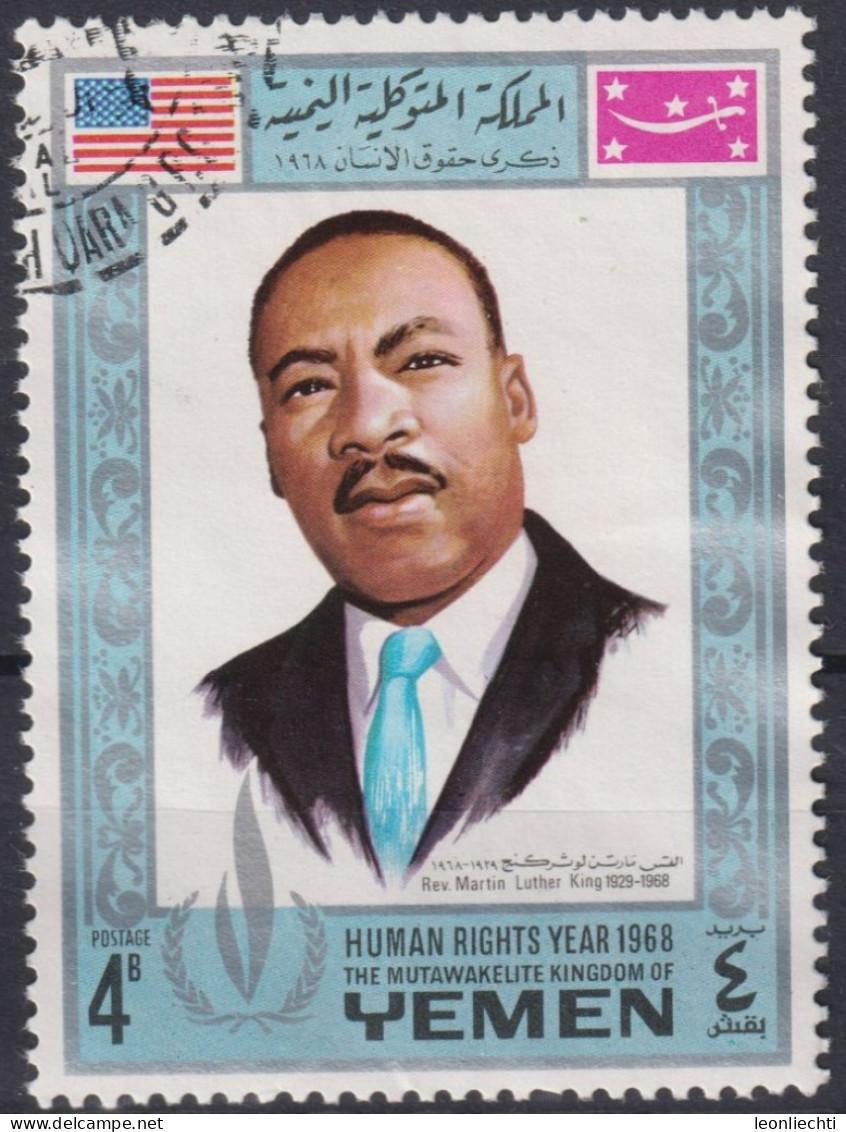 1968 Jemen-Kingdom, ° Mi:YE-K 546A, Yt:YE-K 261D, Martin Luther King (1929-1968) - Martin Luther King