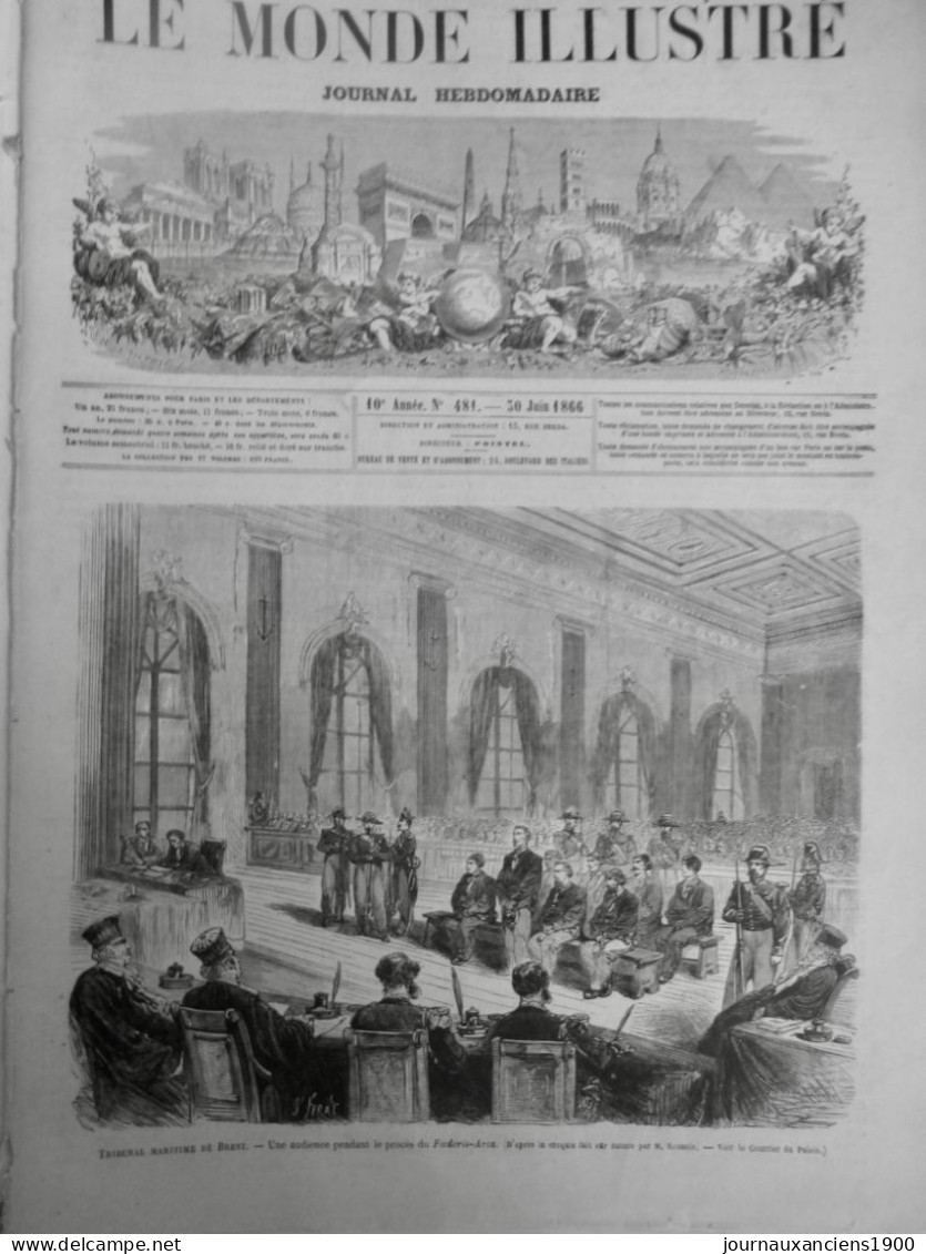 1909 JUSTICE AFFAIRE TRIBUNAL MARITIME BREST PROCES FOEDERIS ARCA CROQUIS ROUSSIN 1 JOURNAL ANCIEN - Historische Documenten