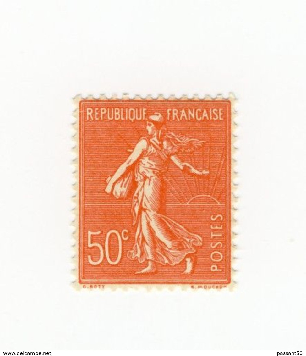 Semeuse Lignée 0fr50 Rouge YT 199 Faux De Marseille . Rare, Voir Scan . Cote YT : 50 € , Maury N° 199 : 55 € . PRIX FIXE - Unused Stamps