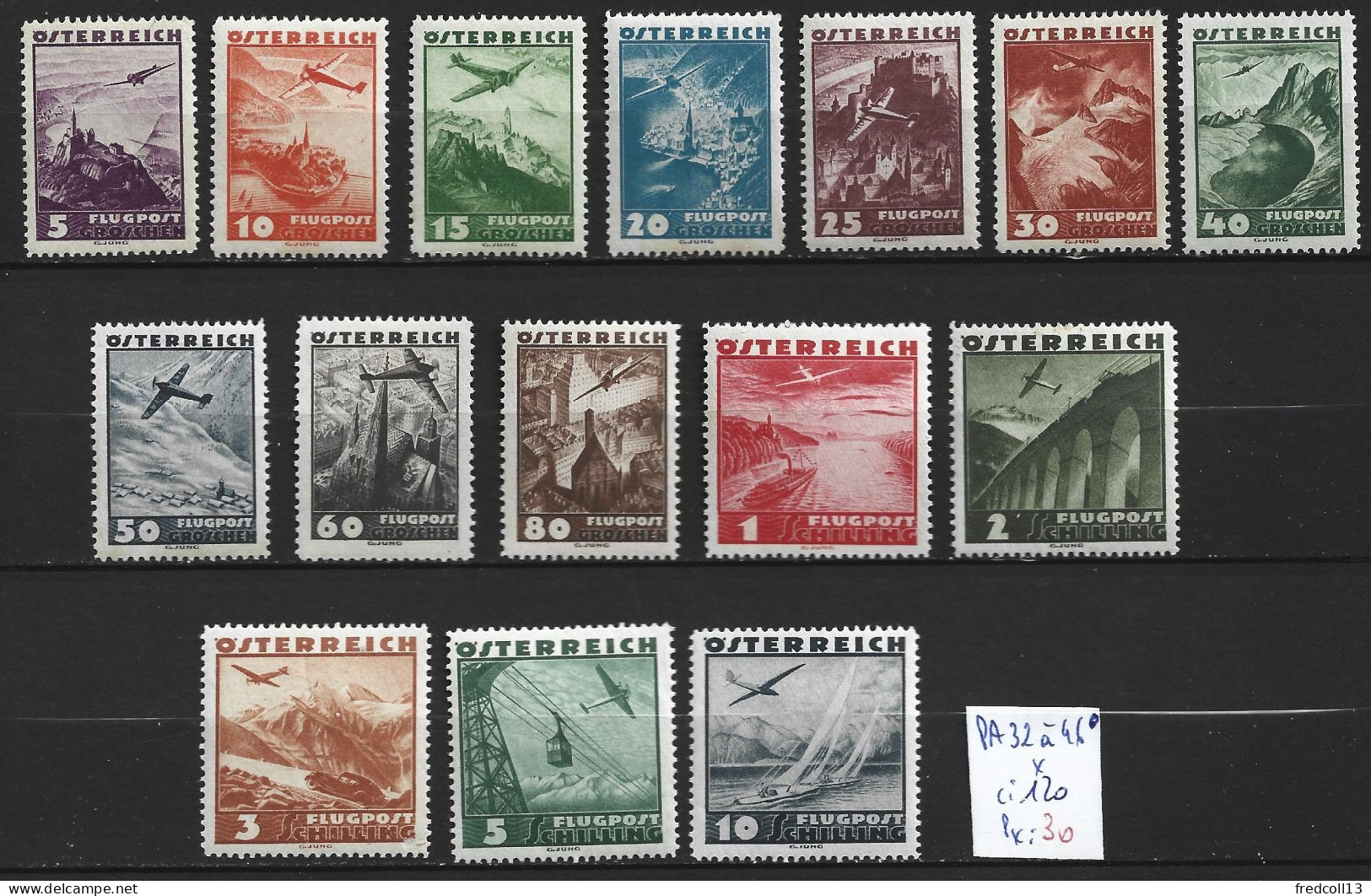 AUTRICHE PA 32 à 46 * Côte 120 € - Unused Stamps
