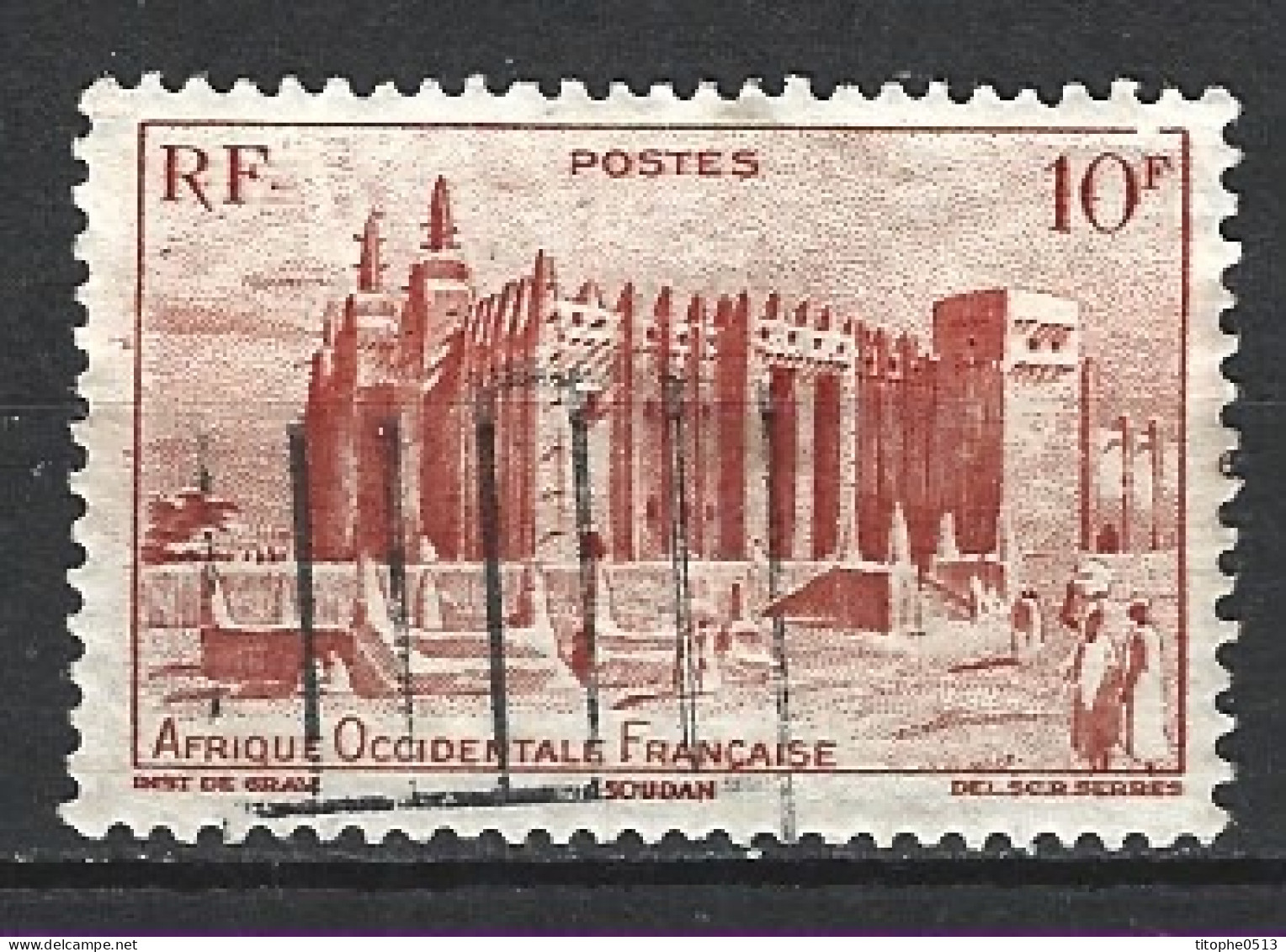 AOF. N°39 De 1948 Oblitéré. Mosquée De Djenné. - Mezquitas Y Sinagogas
