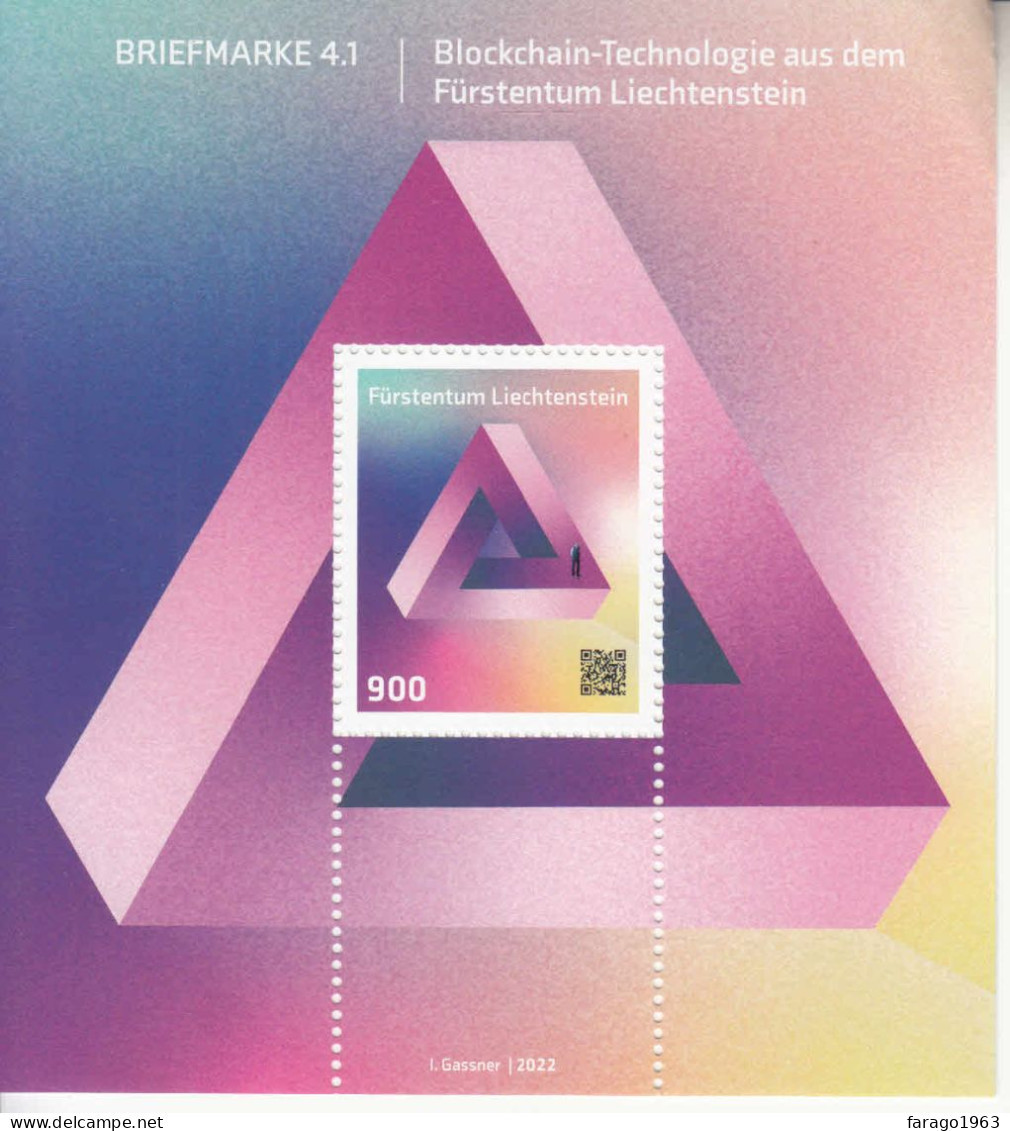 2022 Liechtenstein Blockchain Crypto Souvenir Sheet MNH  @ BELOW FACE VALUE - Neufs