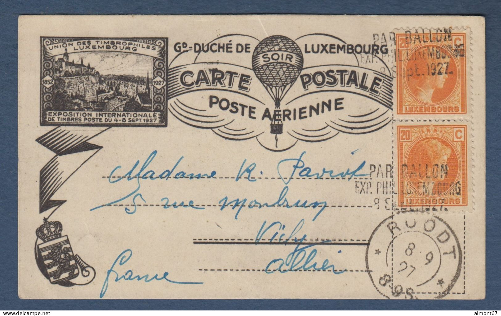 LUXEMBOURG - Carte Par Ballon  1927 - Lettres & Documents