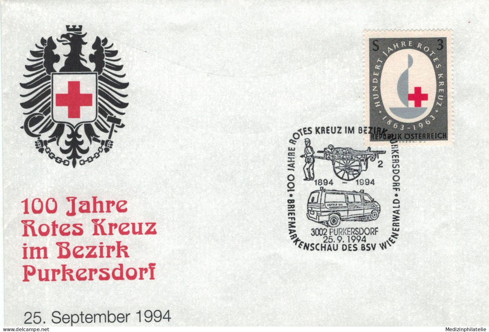 Rotes Kreuz - 3002 Purkersdorf 1994 Handkarren - Erste Hilfe