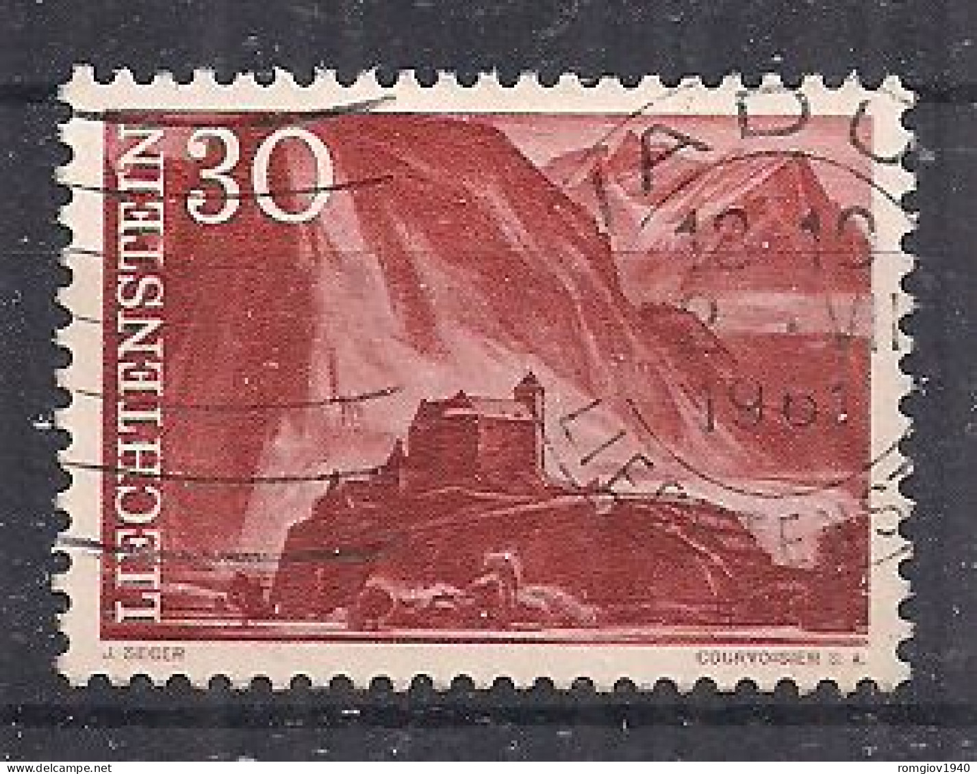 LIECHTENSTEIN  1959   SERIE ORDINARIA SOGGETTI VARI UNIF. 345  USATO  VF - Gebraucht