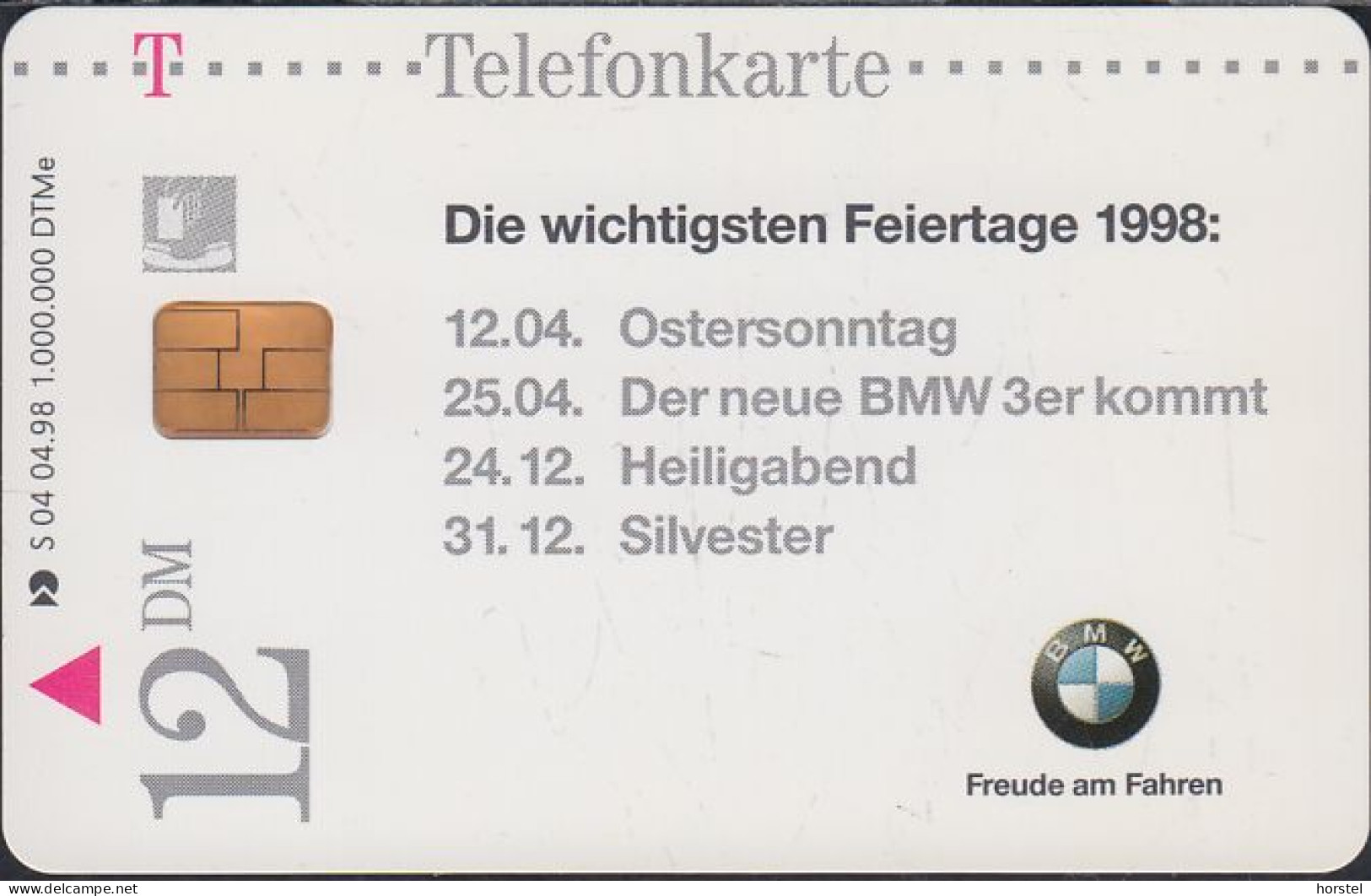 GERMANY S04/98 - Der Neue 3er BMW - Auto - Car - S-Series: Schalterserie Mit Fremdfirmenreklame