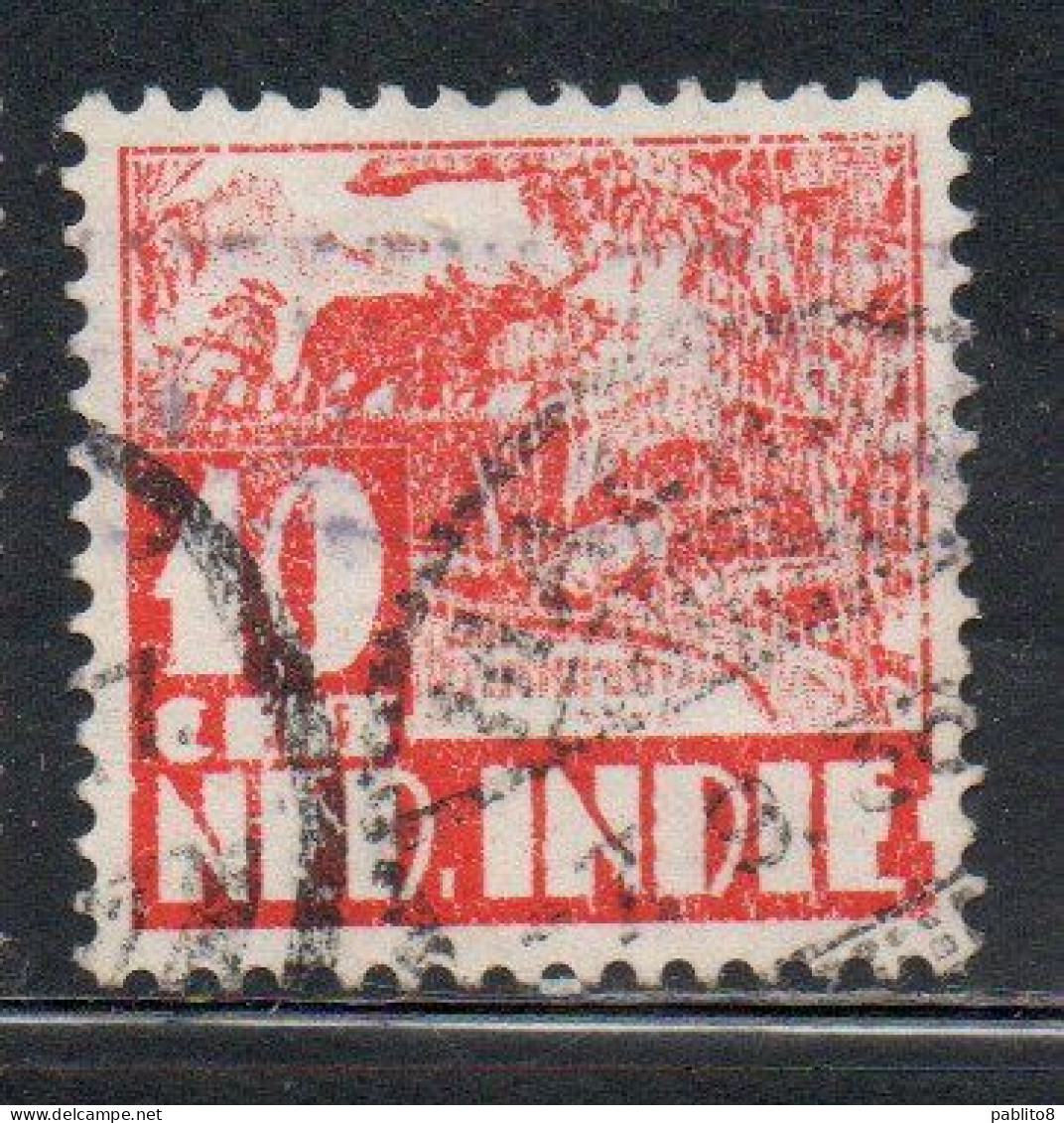 DUTCH INDIA INDIE INDE NEDERLANDS HOLLAND OLANDESE OLANDESI INDIES 1933 1937 1934 RICE FIELD SCENE 10c USED USATO - Nederlands-Indië