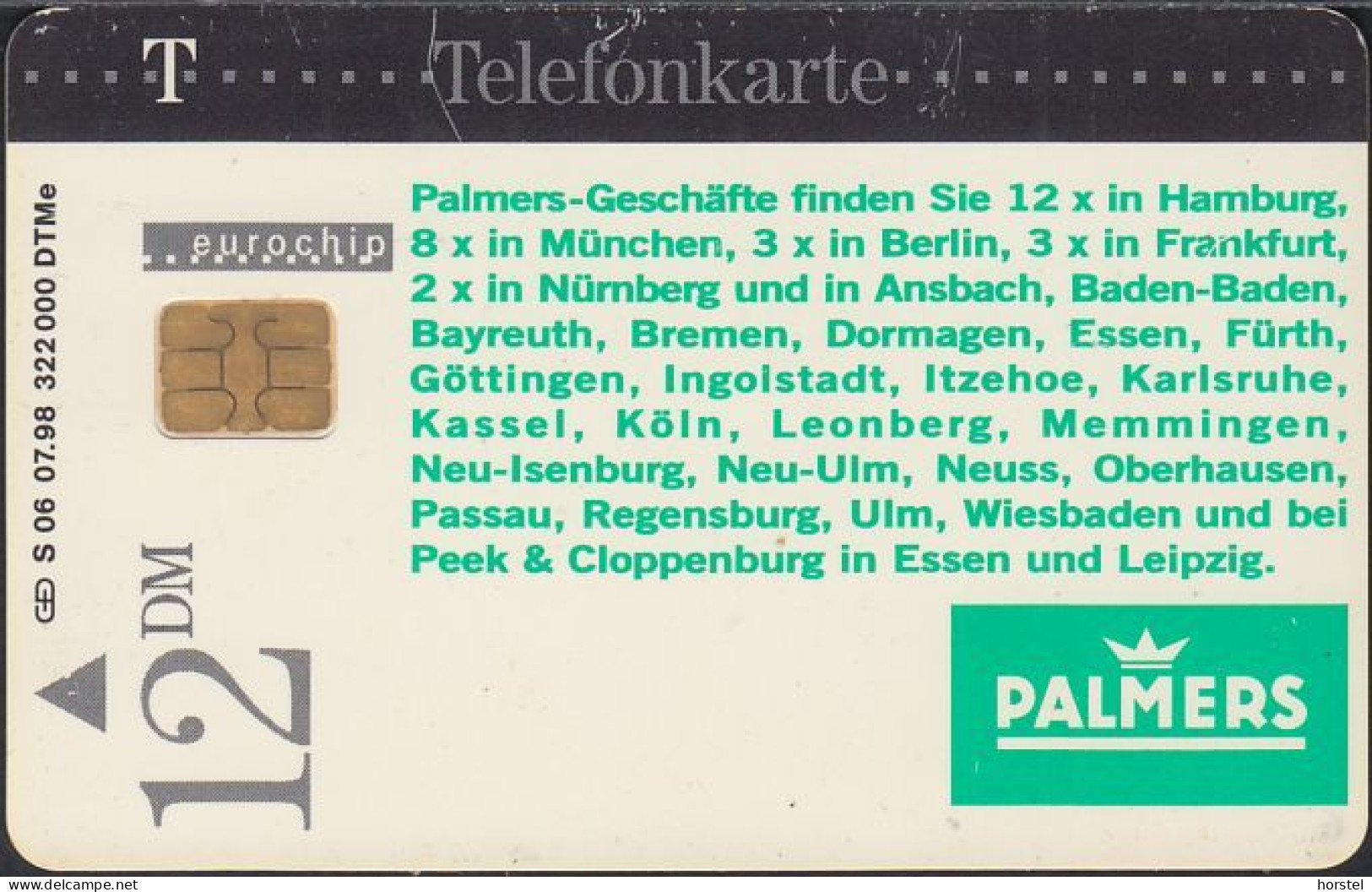 GERMANY S06/98 - Palmers - Mädchen - Nice Girls - Dessous Dessus - DD:1809 - S-Series: Schalterserie Mit Fremdfirmenreklame