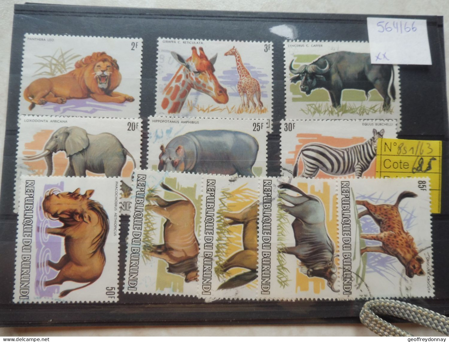 Burundi 851/863  Animaux Dieren Oblitéré Used Gestempelt 1982 Manque ( 5/70 Fr ) Perfect Parfait Etat - Usati