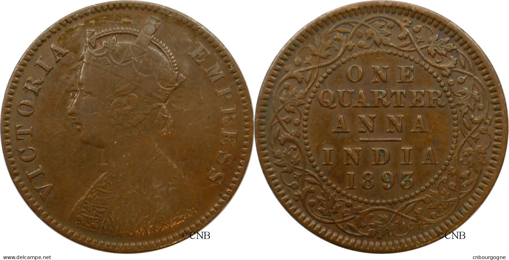 Inde Britannique - Empire Des Indes - Victoria - 1/4 Anna 1862 Calcutta - TTB/XF40 - Mon6055 - Colonies