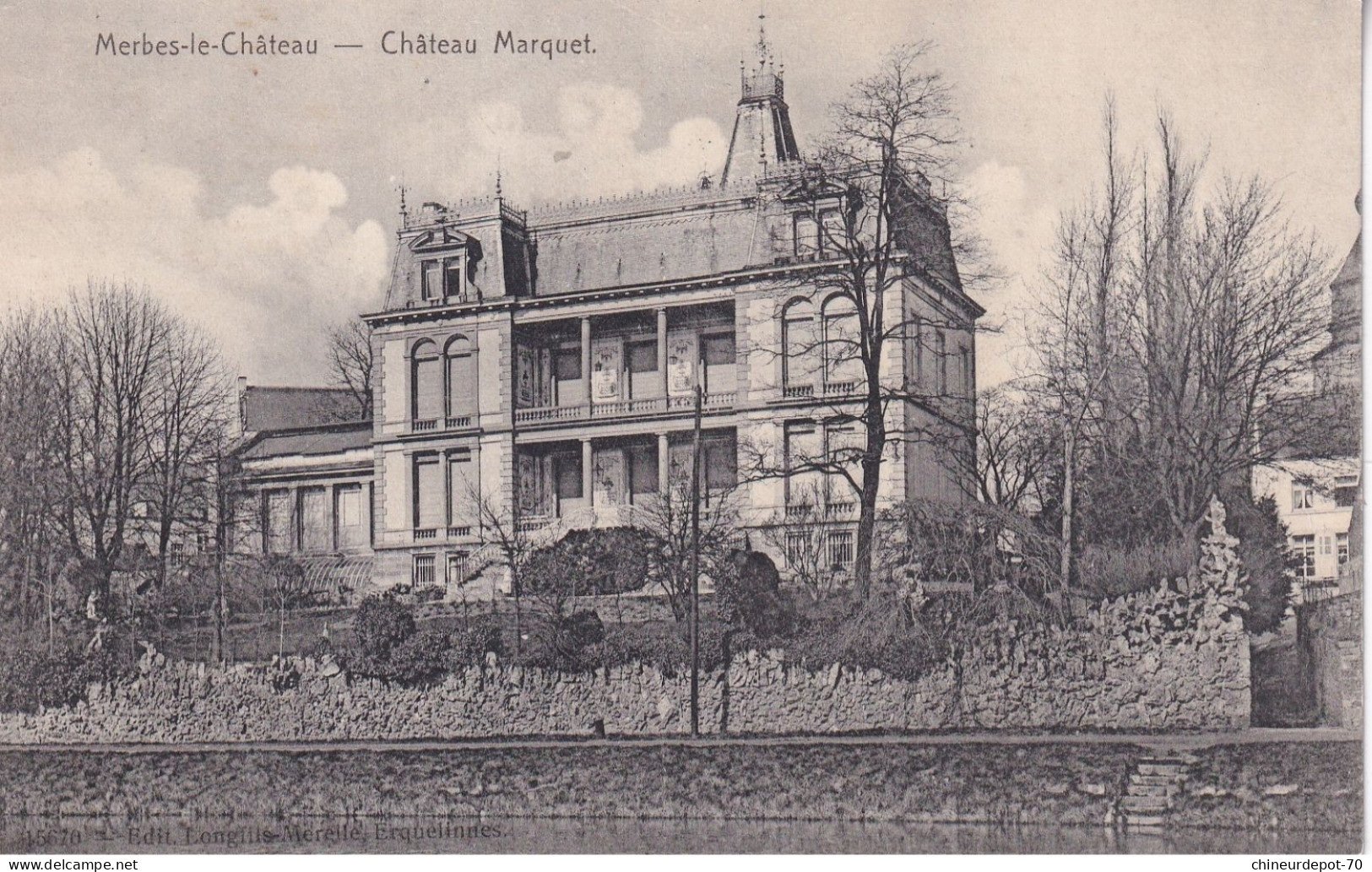 Merbes Le Chateau Chateau Marquet Roi Leopold Grosse Barbe Ambulant Liège Erquelinnes - Bahnpoststempel