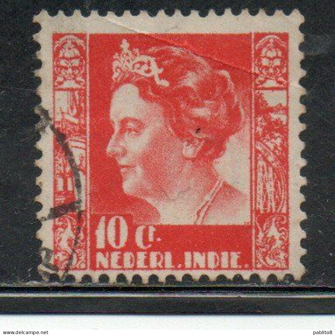 DUTCH INDIA INDIE INDE NEDERLANDS HOLLAND OLANDESE OLANDESI INDIES 1933 1937 QUEEN WILHELMINA 12 1/2c USED USATO - Nederlands-Indië