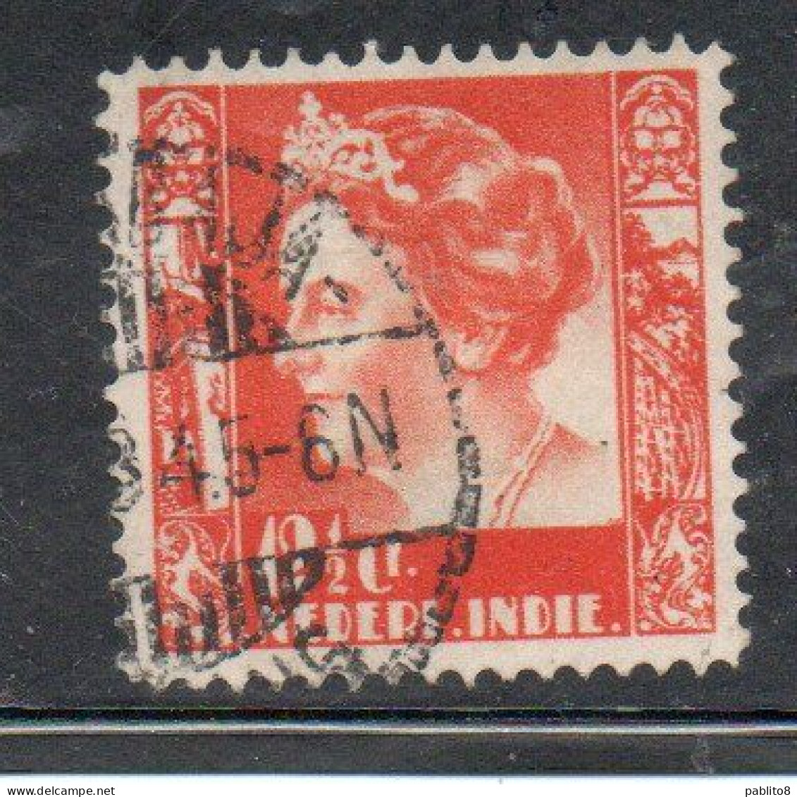 DUTCH INDIA INDIE INDE NEDERLANDS HOLLAND OLANDESE OLANDESI INDIES 1933 1937 QUEEN WILHELMINA 12 1/2c USED USATO - Nederlands-Indië