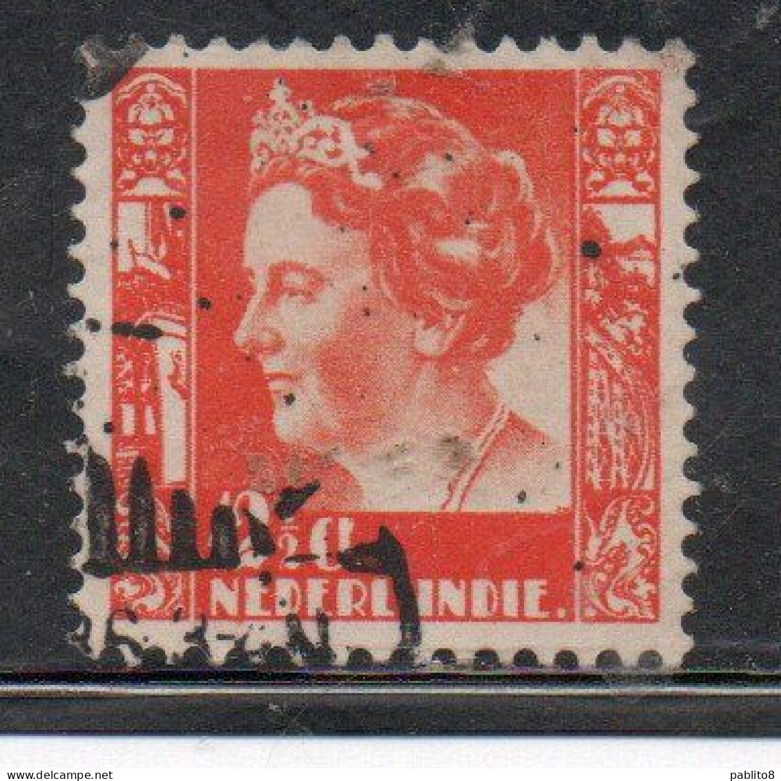 DUTCH INDIA INDIE INDE NEDERLANDS HOLLAND OLANDESE OLANDESI INDIES 1933 1937 QUEEN WILHELMINA 12 1/2c USED USATO - Nederlands-Indië