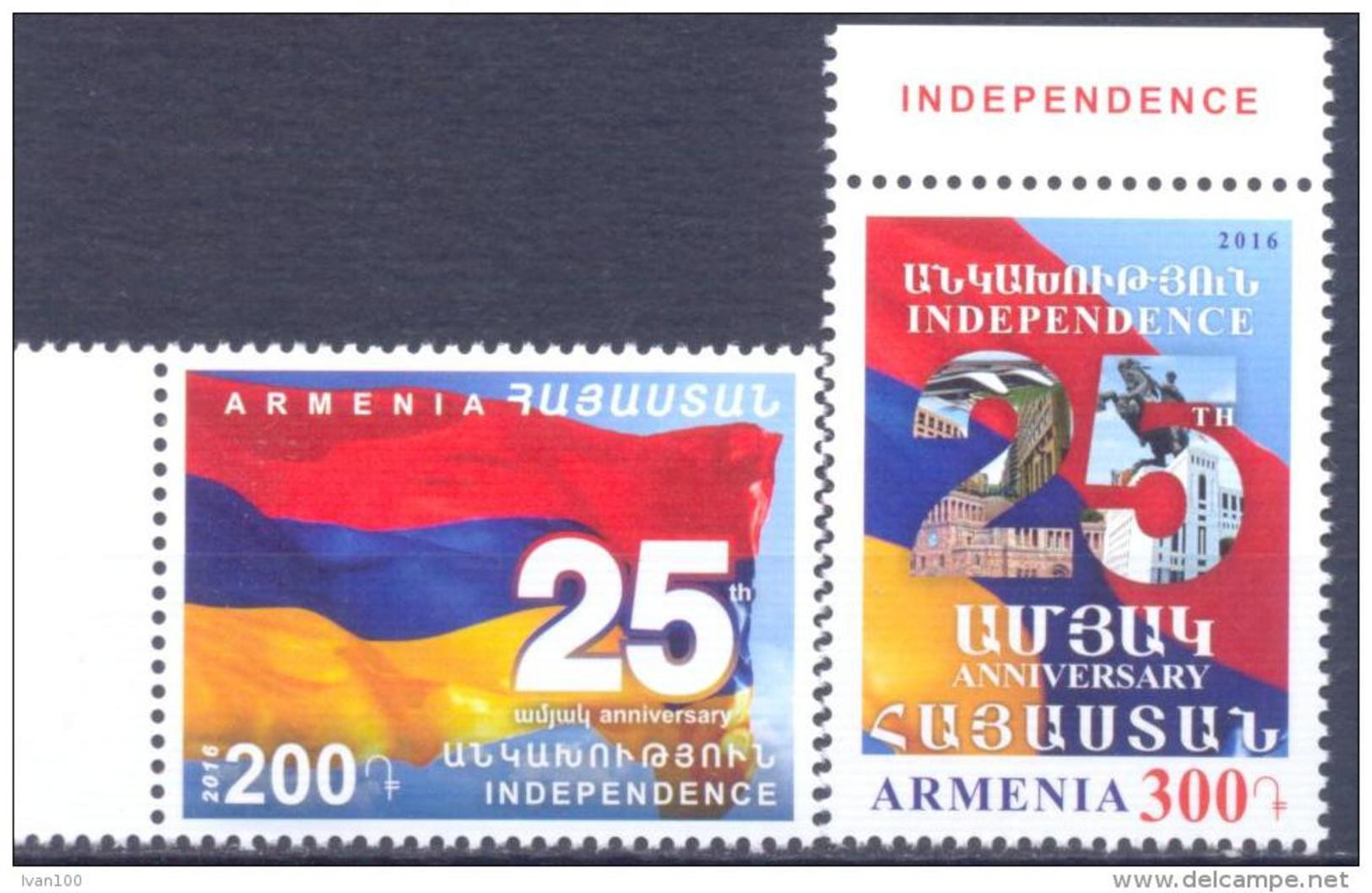 2016. Armenia, 25y Of Inpedendence, 2v, Mint/** - Armenien