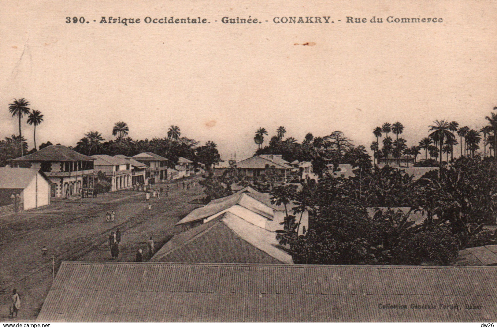 Afrique Occidentale - Guinée Française - Conakry, La Rue Du Commerce - Carte Fortier N° 390 - Französisch-Guinea