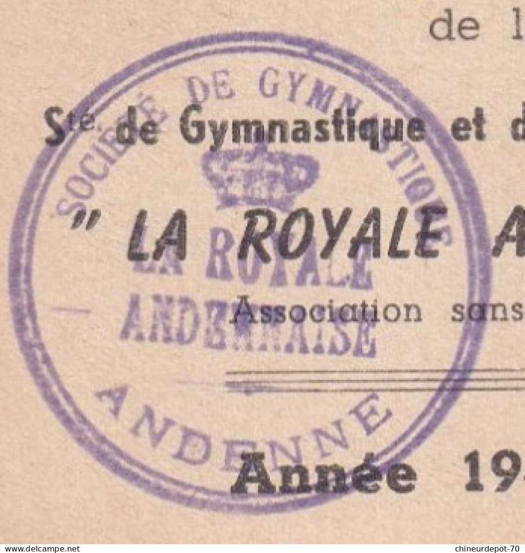 Document La Royale Andennaise Andenne Gymnastique Et Education Physique Membre D Honneur Cotisation Refusé - Gymnastiek