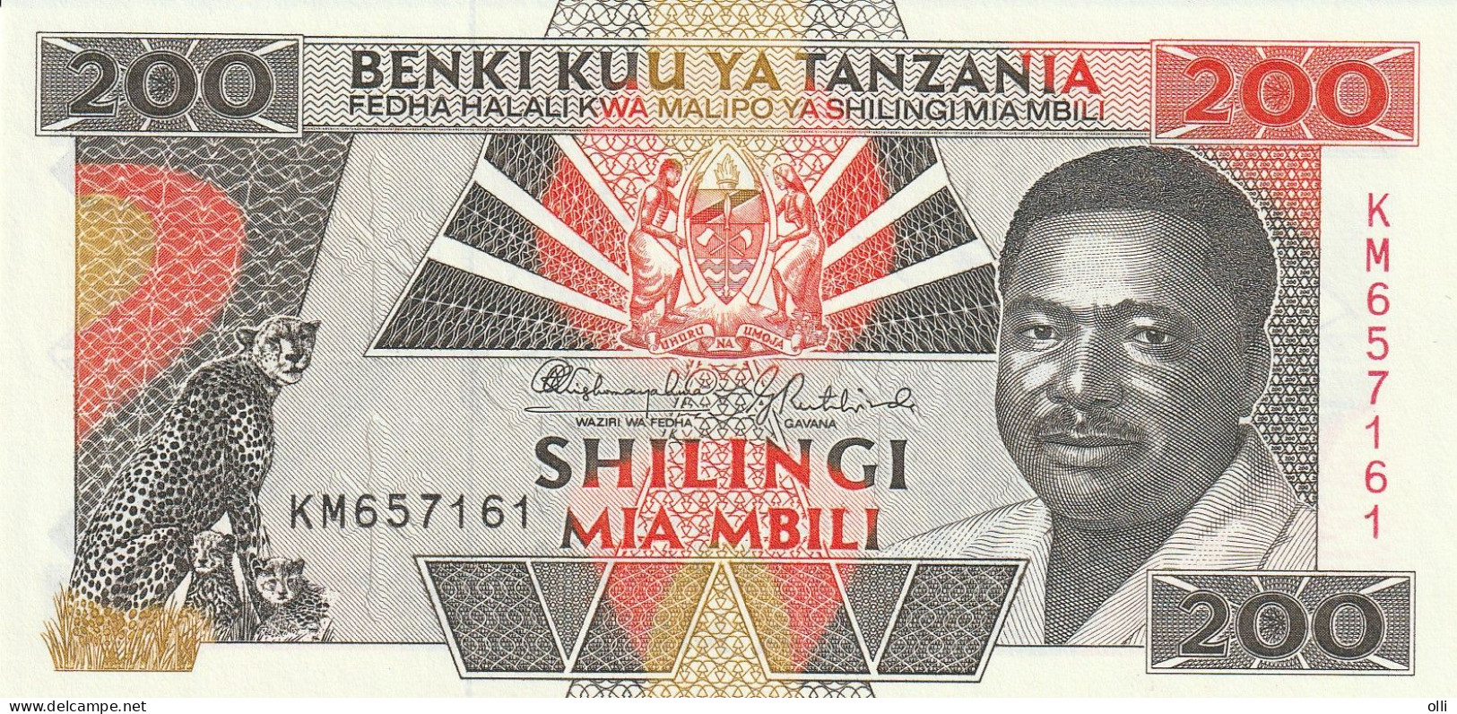 TANZANIA   200 SHILLINGS  1993   P-25   UNC - Tansania