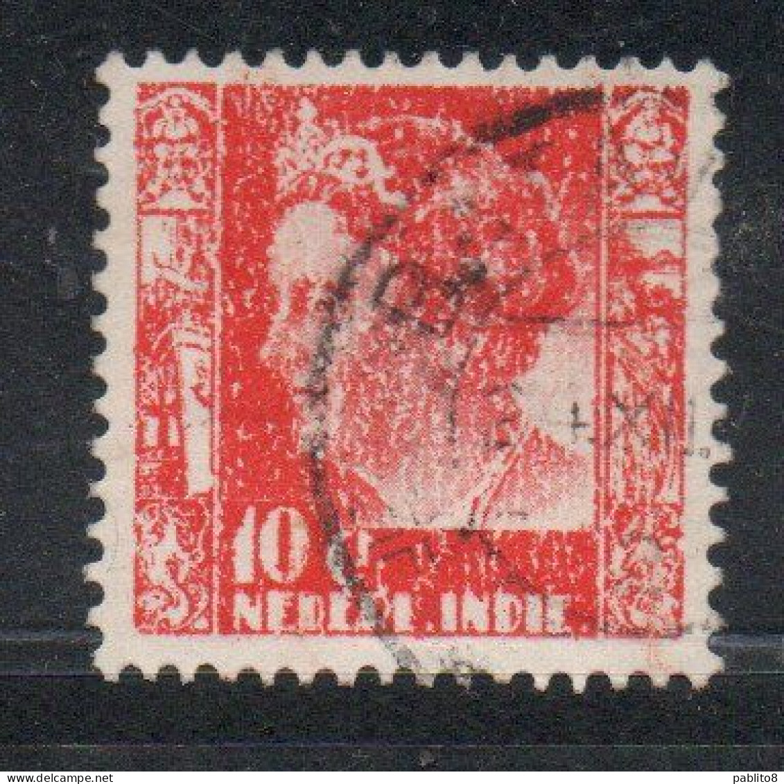 DUTCH INDIA INDIE INDE NEDERLANDS HOLLAND OLANDESE OLANDESI INDIES 1933 1937 QUEEN WILHELMINA 10c USED USATO - Nederlands-Indië