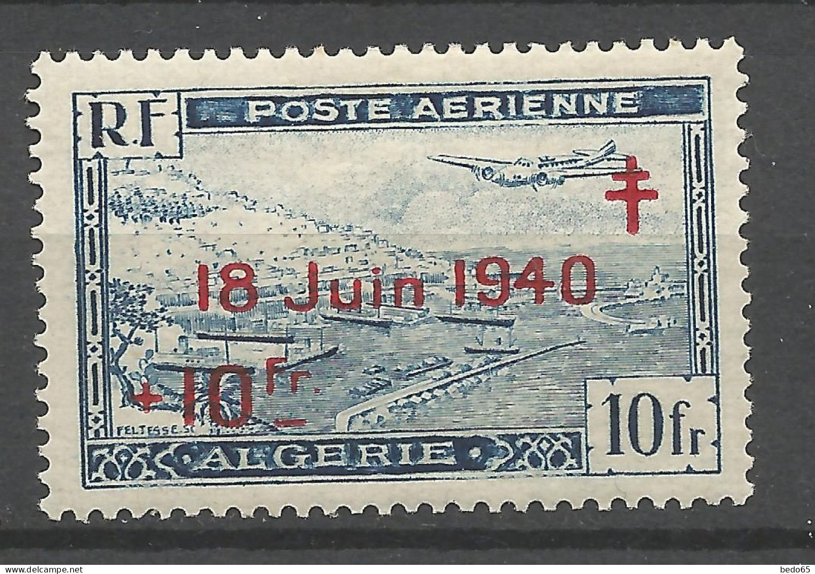 ALGERIE PA N° 7 NEUF** LUXE SANS CHARNIERE  / Hingeless / MNH - Poste Aérienne