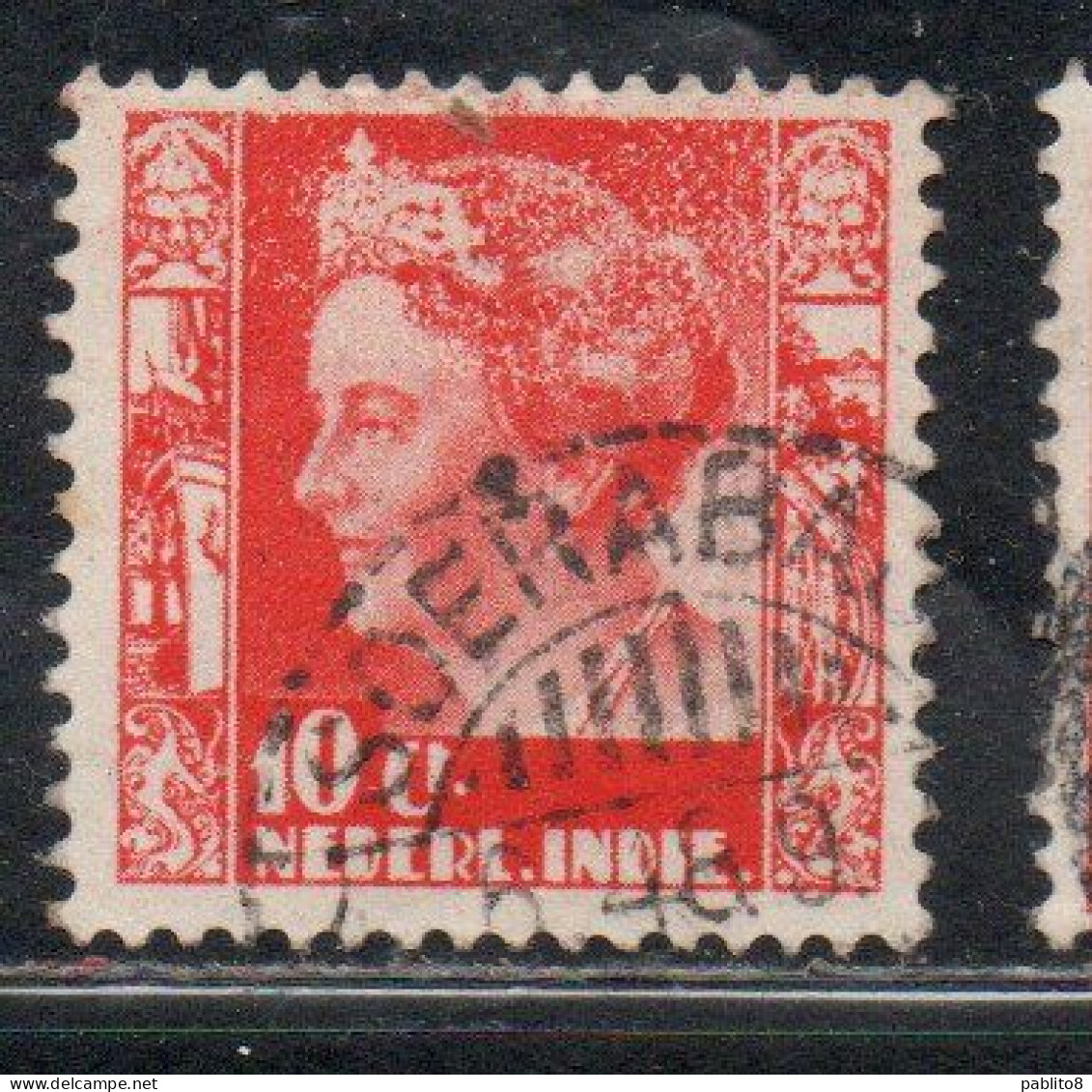 DUTCH INDIA INDIE INDE NEDERLANDS HOLLAND OLANDESE OLANDESI INDIES 1933 1937 QUEEN WILHELMINA 10c USED USATO - Niederländisch-Indien