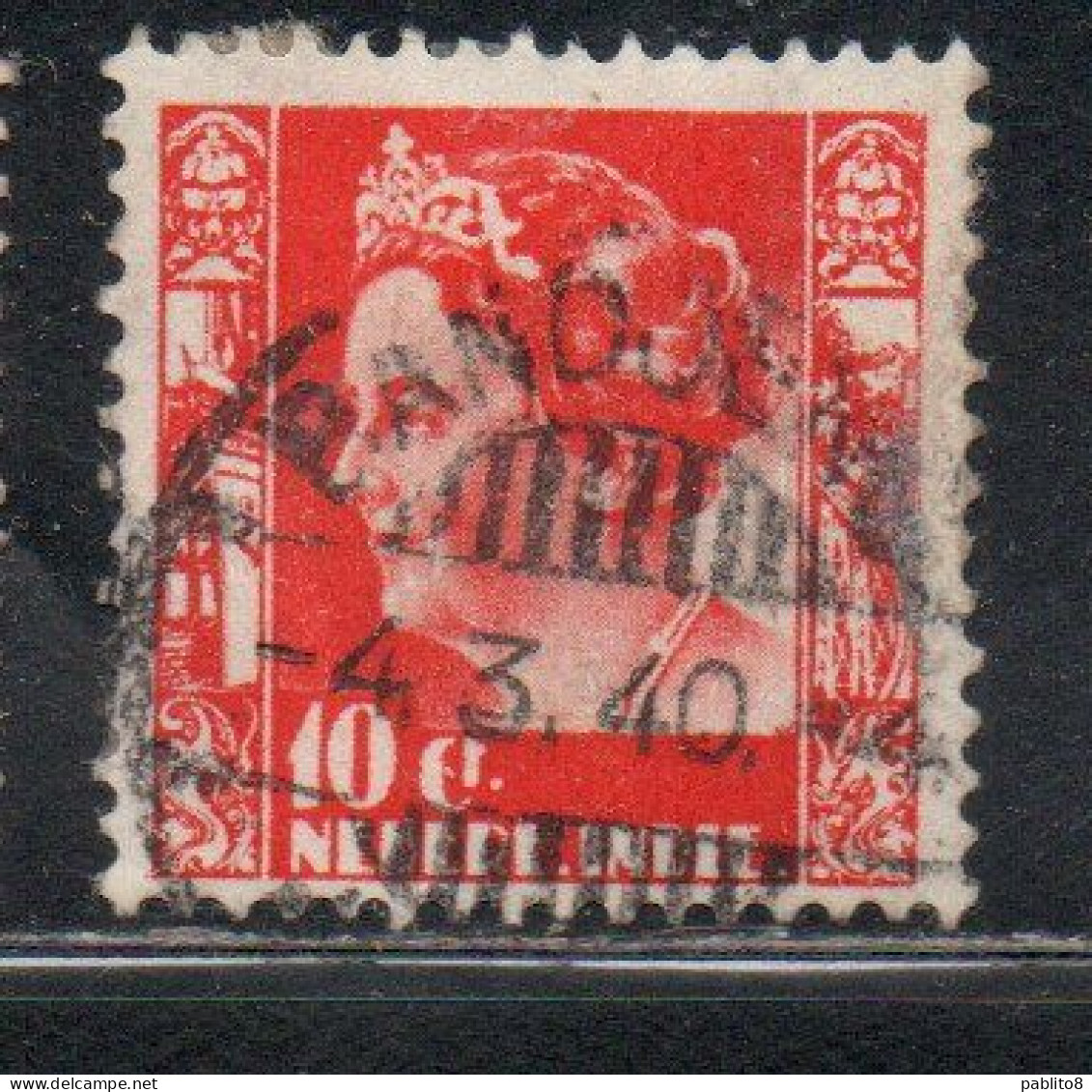 DUTCH INDIA INDIE INDE NEDERLANDS HOLLAND OLANDESE OLANDESI INDIES 1933 1937 QUEEN WILHELMINA 10c USED USATO - Nederlands-Indië