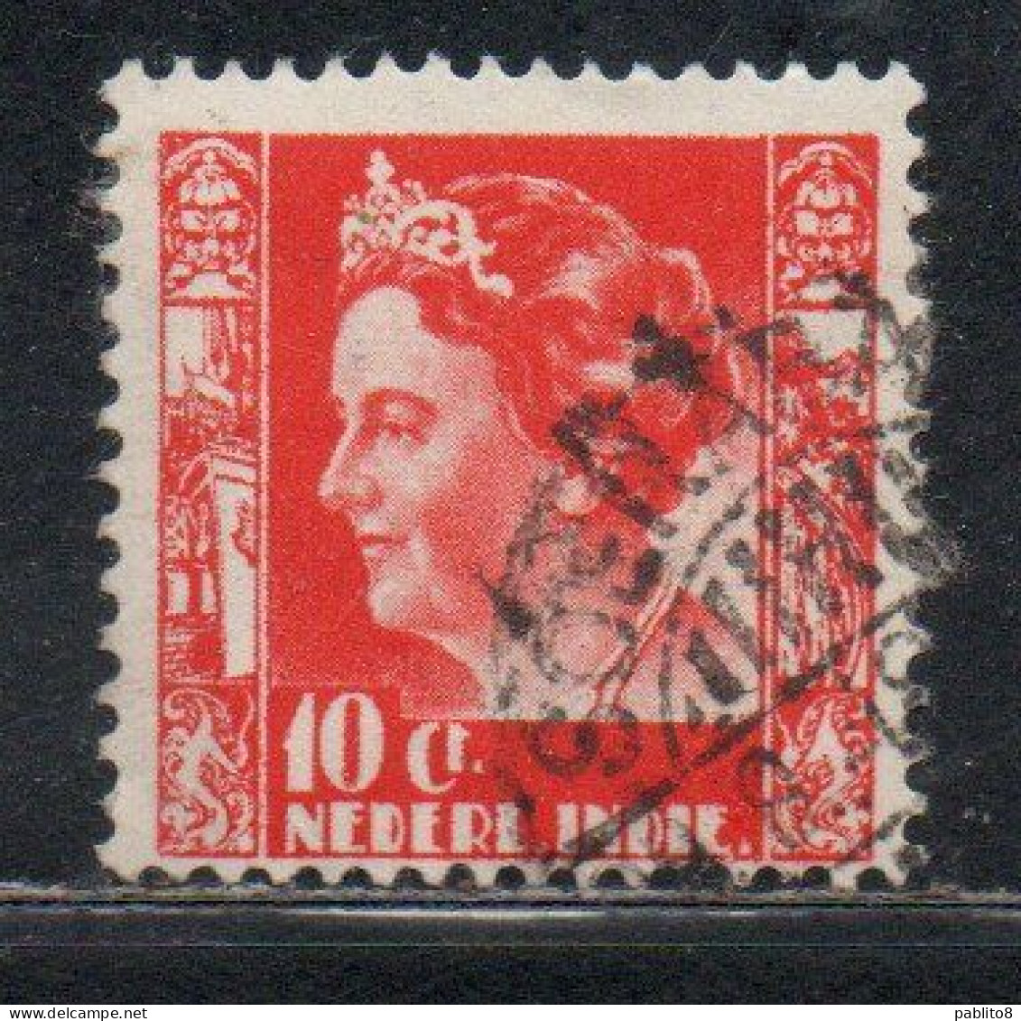 DUTCH INDIA INDIE INDE NEDERLANDS HOLLAND OLANDESE OLANDESI INDIES 1933 1937 QUEEN WILHELMINA 10c USED USATO - Nederlands-Indië