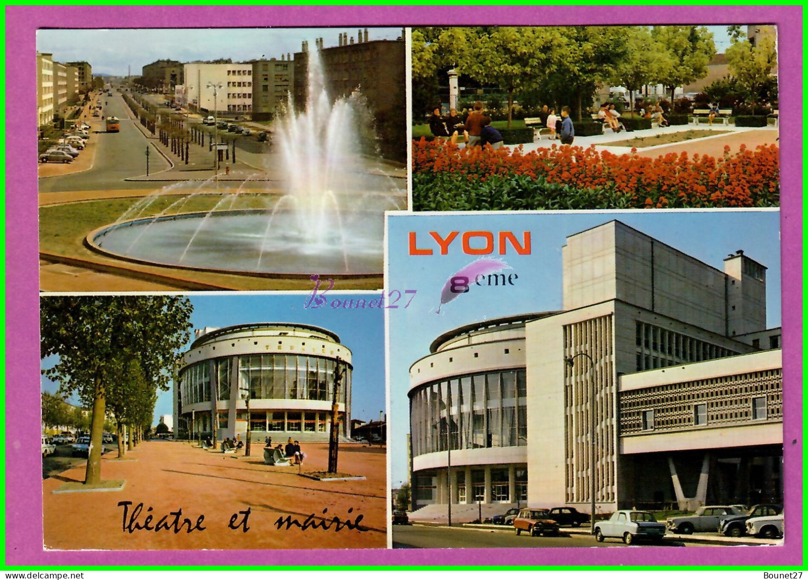 CPM LYON 69 - Multi Vue Theatre Et Mairie Voyagé 1975 - Lyon 8