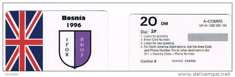 RIF.3 - BOSNIA -   IFOR 1996 GRAN BRETAGNA (UNITED KINGDOM)   - REMOTE MEMORY NUOVA ( A-COMMS)  DA 20 DM - Bosnien