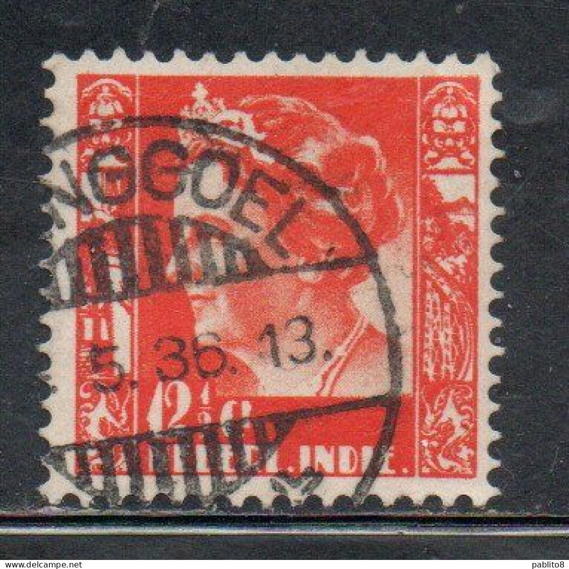 DUTCH INDIA INDIE INDE NEDERLANDS HOLLAND OLANDESE OLANDESI INDIES 1933 1937 1934 QUEEN WILHELMINA 12 1/2c USED USATO - Nederlands-Indië