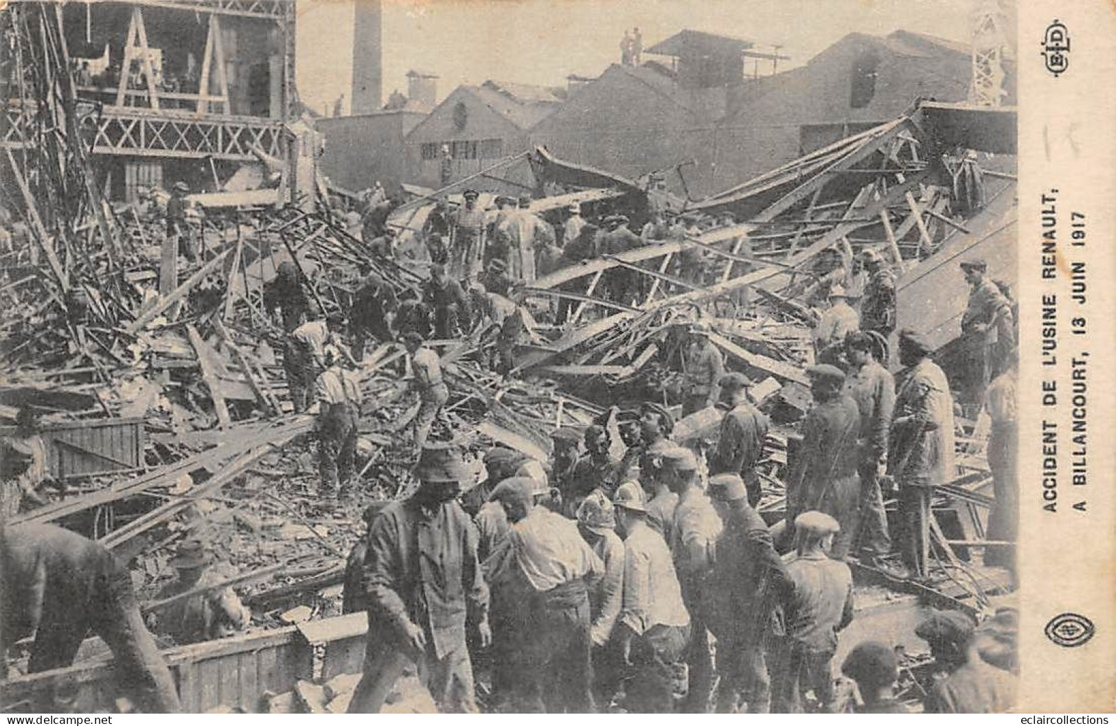 Boulogne  Billancourt        92         Accident à L'Usine   Renault   Juin 1917     (voir Scan) - Boulogne Billancourt