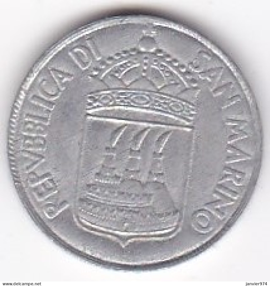 San Marino , 1 Lire 1973 , Serie Peace , En Aluminium , KM# 22 , Neuve UNC - San Marino