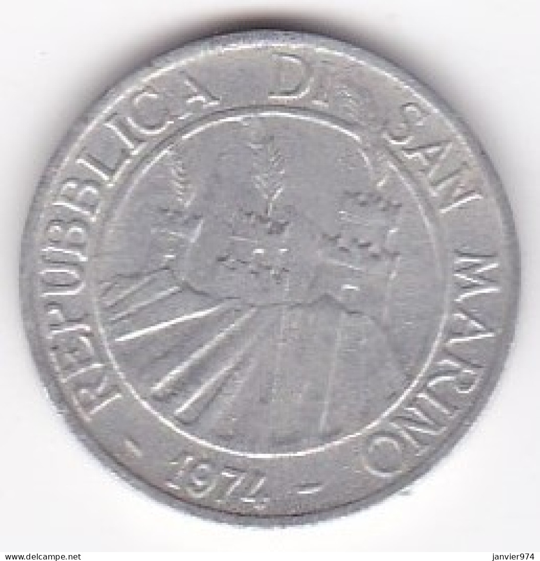 San Marino , 5 Lire 1974  , Porc-épic , En Aluminium , KM# 32 - Saint-Marin