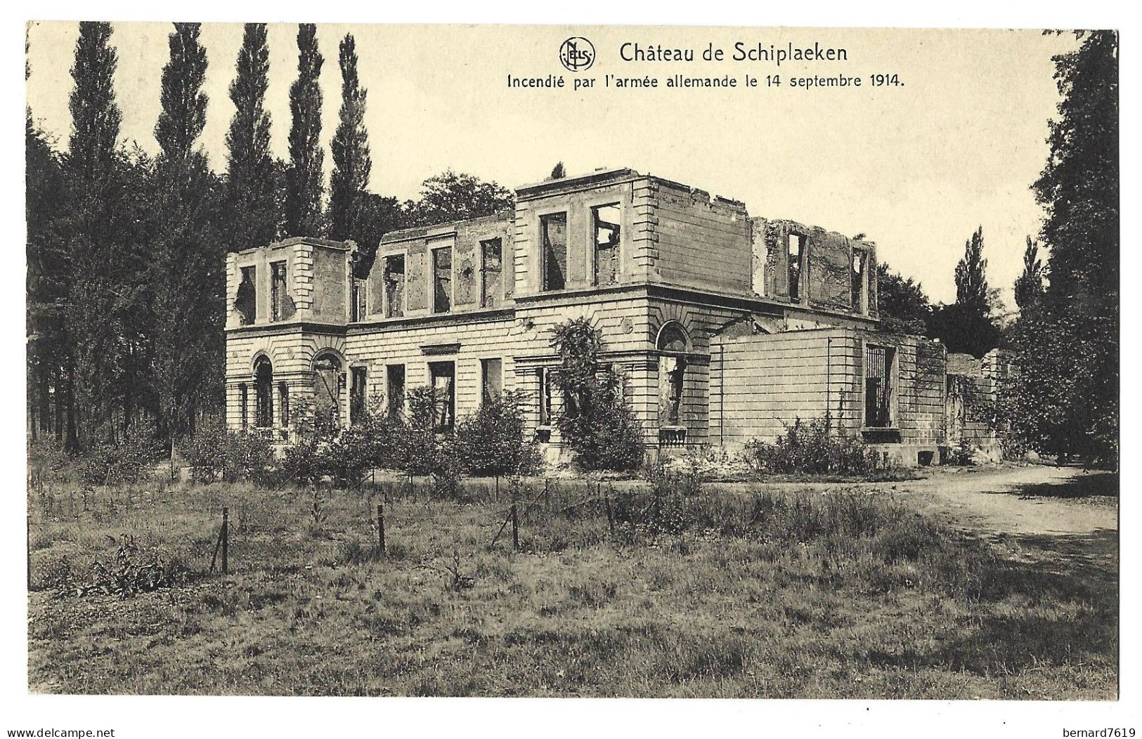 Belgique  -  Schiplaeken -  Chateau  De Schiplaeken - Incendie Par L'armee Allemande Le 14 Septembre 1914 -  Texte Propr - Boortmeerbeek