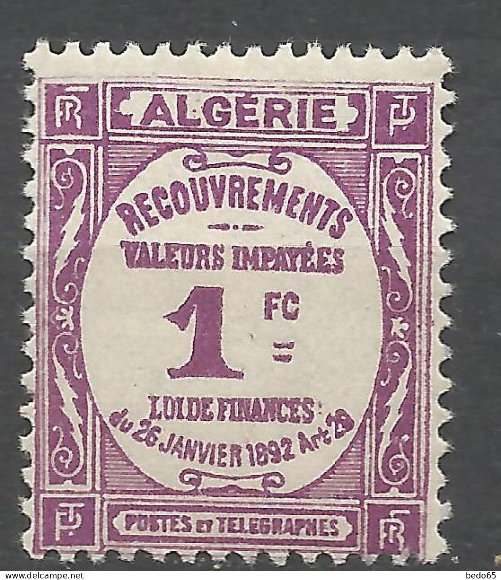 ALGERIE TAXE N° 19 NEUF** LUXE SANS CHARNIERE  / Hingeless / MNH - Timbres-taxe