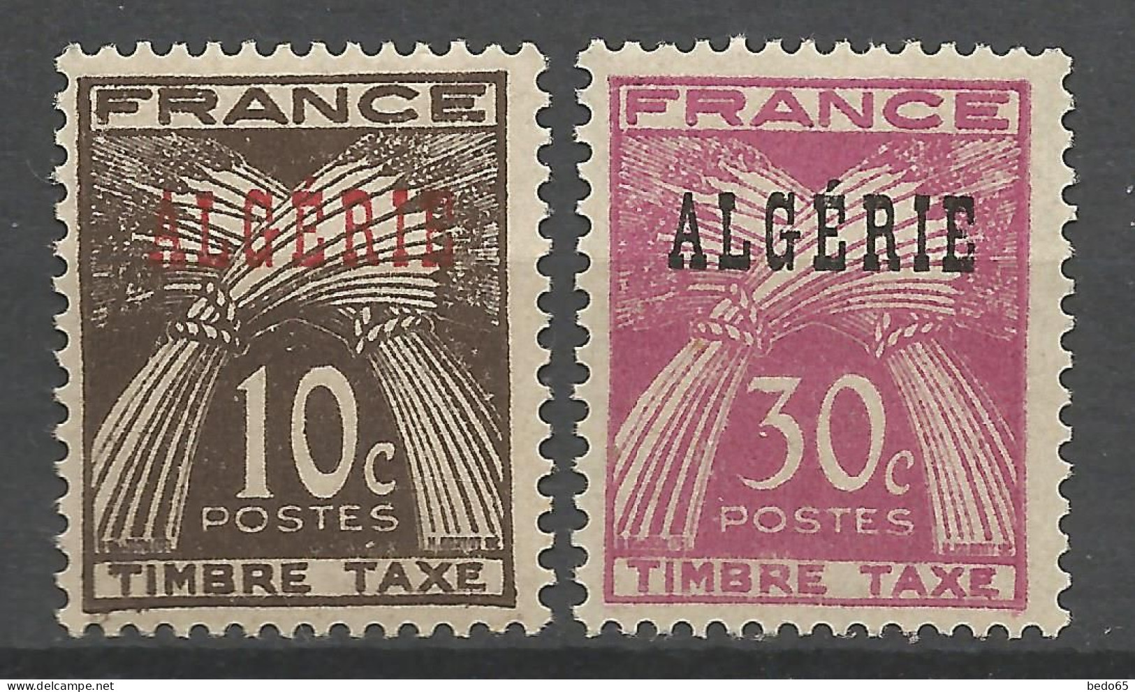 ALGERIE TAXE N° 33 à 34 NEUF** LUXE SANS CHARNIERE  / Hingeless / MNH - Timbres-taxe