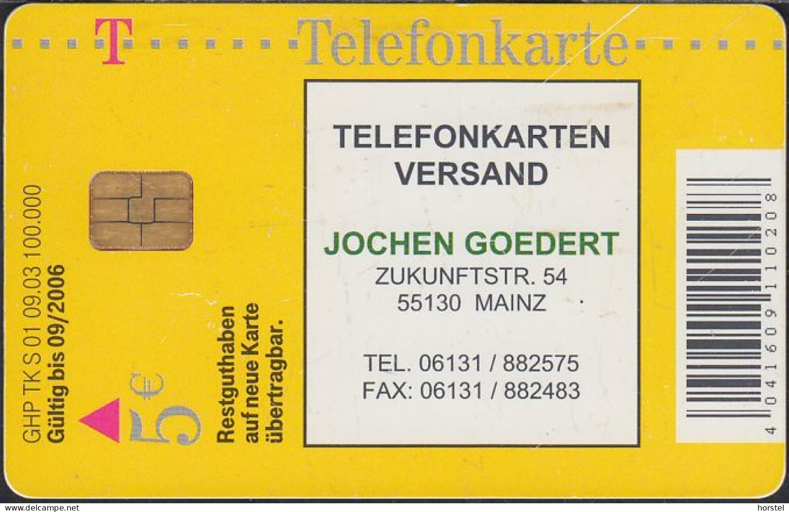 GERMANY S01/03 Telefonkarten Versand - J.Goedert - Mainz - Ankauf - Angebot - S-Series : Guichets Publicité De Tiers