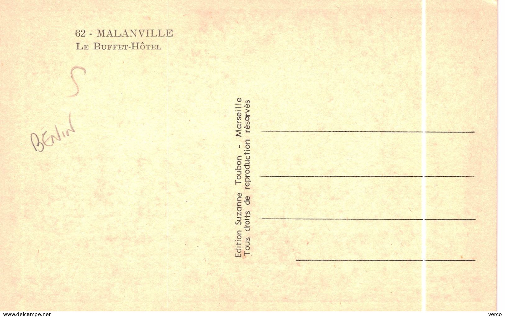 Carte POSTALE Ancienne De  MALANVILLE - Buffet Hôtel - Benin