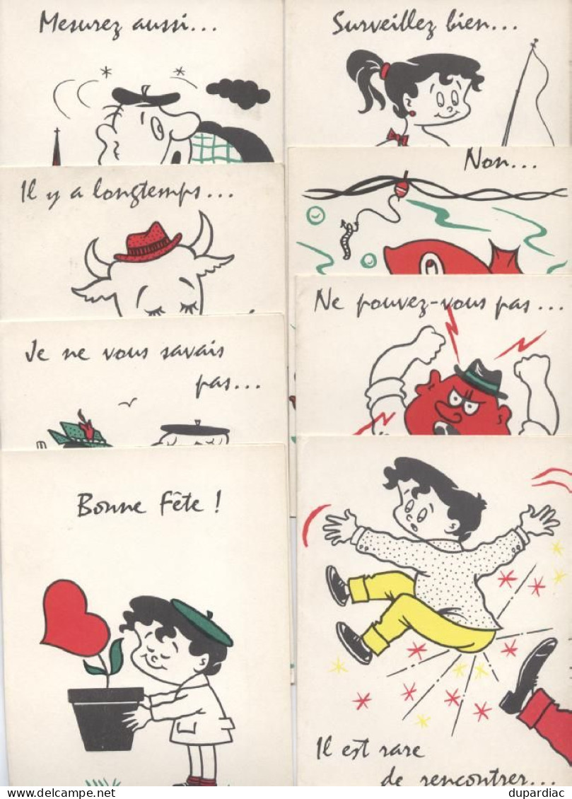 Illustrateur  G. MEUNIER : Lot De 24 Cartes Doubles Différentes, Pêche, Chasse, Humour, Fantaisies,.... - Meunier, G.