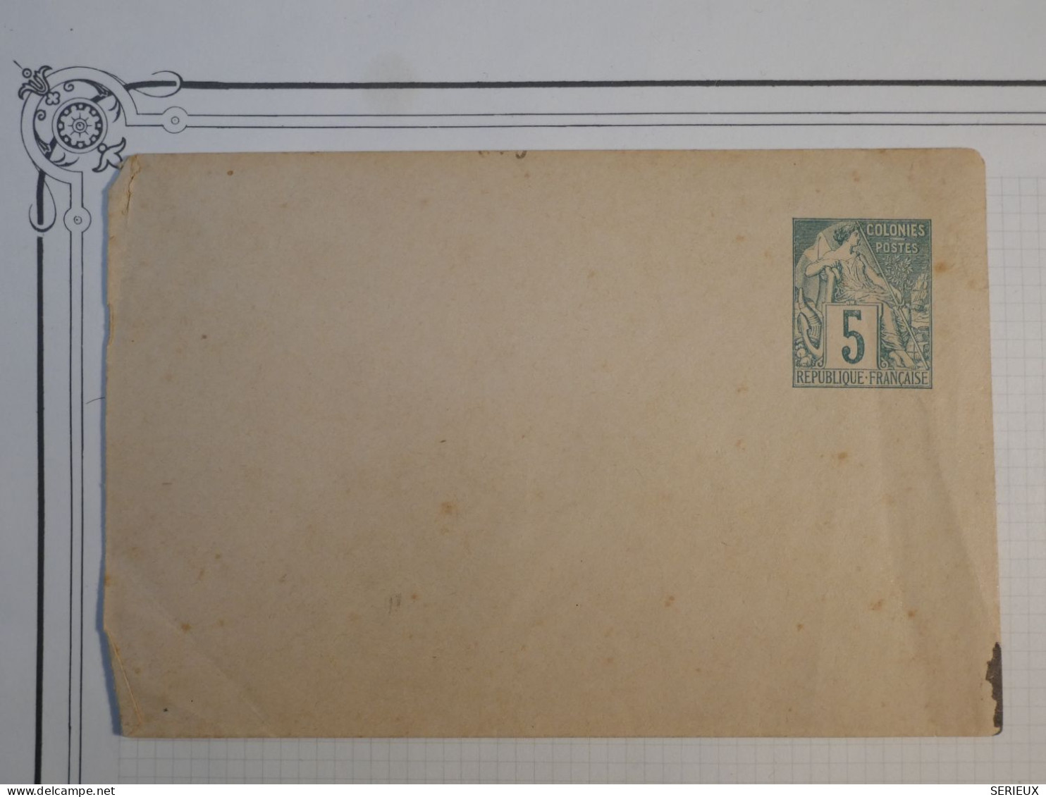 S31 COLONIE FRANCAISE    LETTRE ENTIER  5C VERT  1900   NON VOYAGEE++ + - Altri & Non Classificati